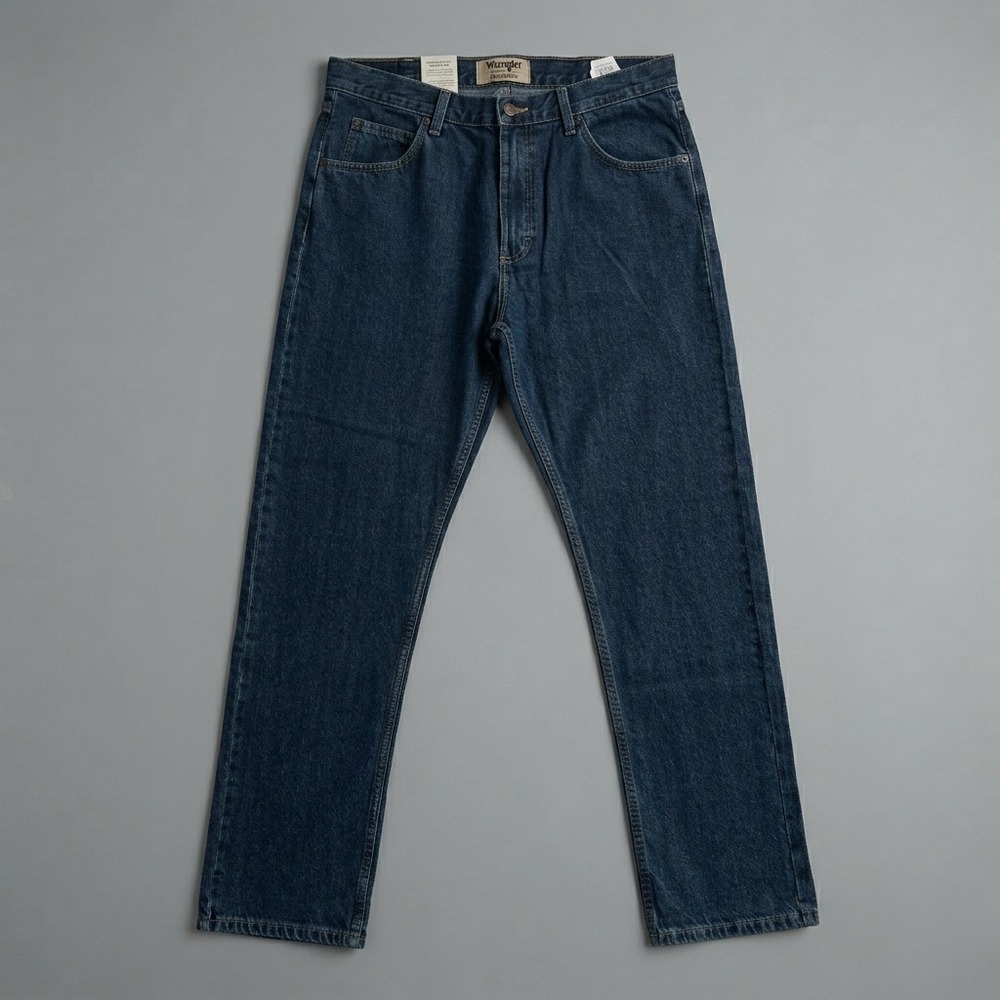 Wrangler Authentics Men's Jeans Blue Denim 35x34 Regular Fit 100% Cotton Work...